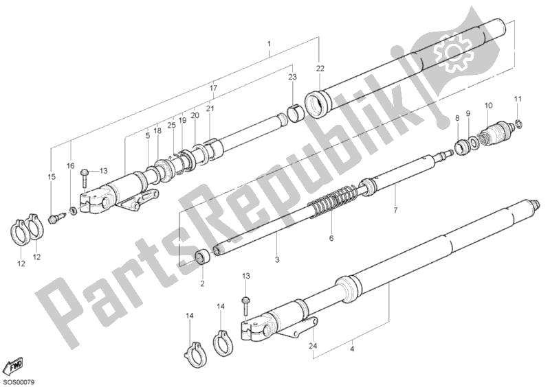 Tutte le parti per il Forcella Anteriore del Ducati Monster S2R 1000 2006